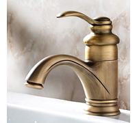 Antique Brass Kitchen Waterfall Basin Sink Mixer Tap Traditional Ceramic Single Handle Single Lever Bathroom Washbasin Water