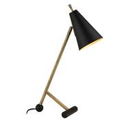 Antique Brass & Matt Black Task Lamp - Modern Adjustable Table Desk Light