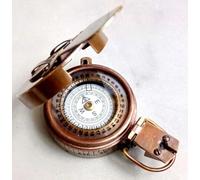 Antique Brass Military Compass, Pocket Size, WWII Era, British Nautical Prismatic