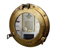 Antique Brass Mirror Porthole Wall Hanging Nautical Home Decorative