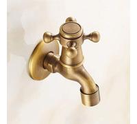 Antique Brass Mop Faucet & Washing Machine Tap, Single Cold Water Valve, Design for Kitchen & Laundry, & Easy to Inll (Color: Antique D)