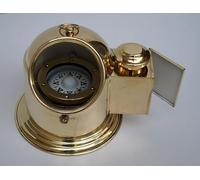 Antique brass nautical gimbal binnacle boat compass