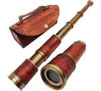 Antique Brass Nautical Pirate Handheld Telescope 18" Maritime Sailor Leather Spyglass Vintage Collector's and Home Decorative