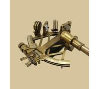 Antique Brass Nautical Sextant, Maritime Navigation Instrument | Vintage Style, Telescope Eyepiece, Engraved Arc Scale, Collectible Decor, Solid Brass Build