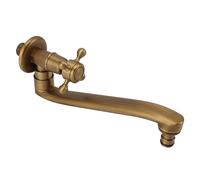 Antique Brass Outdoor Garden Faucet Bathroom Wall Mount Water Decorative Hose Single Cold Tap, Antique Brass Basin Tap Mixer Supply Hose, Single Cold Water Tap for Washing(#2)