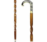 Antique Brass Parrot Handle Victorian Walking Cane Wooden Stick Gift