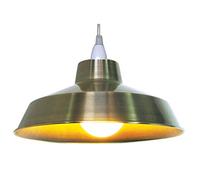 Antique Brass Plated Metal Vintage None Electric Pendant Light Shade 30cm - Easy Fit Retro Ceiling Light - Includes Shade Reducing Ring to Fit All Types of Lampholders