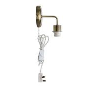 Antique Brass Plug in Wall Light or Reading Bedside Lamp, Inline On/Off Switch, 3 Pin, Fitting Only