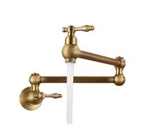 Antique Brass Pot Filler FaucetWall Mounted Single Cold Water Tap with Folding Spout for Kitchen Sinkge Style Kitchen Accessories