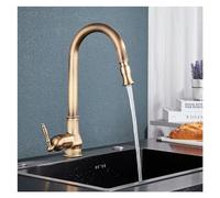 Antique Brass Pull-Out Kitchen Sink Matte Black Washing hot and Cold Water Mixer Deck Installation Single Handle Crane Mixer Tap
