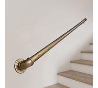 Antique Brass Railing Bracket Kit for Indoor/Outdoor Steps Metal Banister Support for Elderly & Loft Safety - 18ft/540cm Clete Bracket System