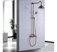Antique Brass Rain Shower System8InchMixer & Handheld Shower Head for aBathroom Experience Modern Design Easy Inllat