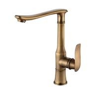 Antique Brass Retro Kitchen Faucet 360° Swivel Single Handle Mixer Tap High Arc Sink Tap Durable Kitchen Accessory for Modern and ge Styles