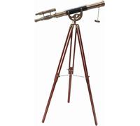 Antique Brass Sailor Moon Telescope Double Barrel with W/Wooden Tripod Stand Nautical Spyglass Telescope