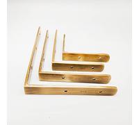 Antique Brass Shelf Brackets 1 PCS - Heavy Duty to Support Scaffold Board Bulky Shelves for Bedroom Lounge Library Garage Easy to Install with Screws and Studs (6x5)