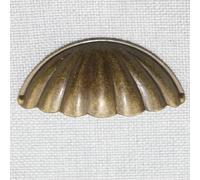 Antique Brass Shell Knob Cupboard Door Cabinet Desk Drawer Furniture Pull Handle Knobs Door Handles for Interior Drawer Knobs(Green Bronze)