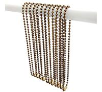 Antique Brass Shower Curtain Hooks, 27 Inch Ball Chain Design, 12 Pack Rust-Resistant Metal Curtain Rings for Bathroom Rods, Heavy Duty 4.5mm Shower Curtain Hangers