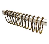 Antique Brass Shower Curtain Hooks, 6 Inch Ball Chain Design, 12 Pack Rust-Resistant Metal Curtain Rings for Bathroom Rods, Heavy Duty 4.5mm Shower Curtain Hangers