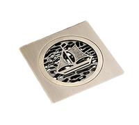 Antique Brass Shower Drain Protector - 10x10cm Round Floor Drain Cover for Bathroom, Shower Waste Grate, & Slish Drain Guard (Color B)