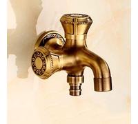 Antique Brass Sink Faucet & Washing Machine Tap, Single Cold Water Mixer, Kupfer Design, & Ele for Kitchen & Laundry Use (Color: Antique B)