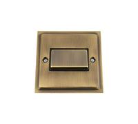 Antique Brass Slimline/Elegance Fan Isolator Switch Black Insert Metal Rocker Switch