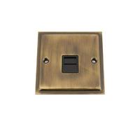 Antique Brass Slimline/Elegance Telephone Socket Master (Main) Black Insert