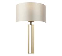 Loops Antique Brass Slotted Wall Light Fitting & Mink Satin Half Shade - Dimmable in Metallics Loops Metallics