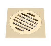 Antique Brass Square Floor Drain,Square Shower Drain Brass Shower Floor Drain with Removable Cover Grid Grate, Bathroom Shower Waste Grate Constructed Strainer Home