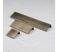 Antique Brass Squared Edge Pull 200mm Lip Pull Edge Mount Profile Handle Drawer Office Kitchen Cupboard Door Cabinet Bedroom