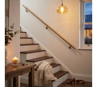Rothley Antique Brass Stair Hand Rail Kit 2.4M - Internal Staircase Steel Banniser