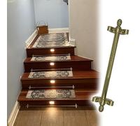 Antique Brass Staircase Runner Rods 4 8 12 16 20 Pcs, Indoor Stair Carpet Rod with Screws, Rug Holder for Stairs - Add A Timeless Beauty to Your Staircase(10pcs,32"/81cm)
