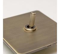 Antique Brass Straight Knurled Switches and Sockets (1 gang intermediate switch)