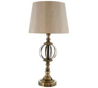 Antique Brass Table Lamp With Orb Base, Classic Bedside Light, Soft Glow Lighting Lamp For Home & Office Premier Housewares Gold One Size