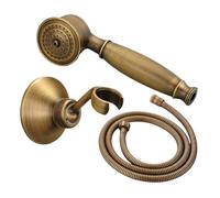 Antique Brass Telephone Style Bathroom Handheld Shower Head Water Saving 1.5M Shower Hose Hand Holder(Set)