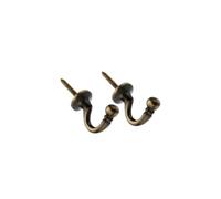 Antique Brass Tie Backs Ball End Curtain Drape Tassel Screw In Hooks U Shaped Curtain Tie Hooks Antique Brass Curtain Tie Back Fixings for Curtains Clothes Coat Hanger Hook Pack of 2.