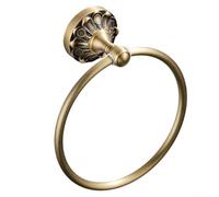 Antique Brass Towel For Ring Wall Mounted Bathroom Holder Solid Bronze Circle Vintage Hardware Fittings Drill Install Rust Proof Metal Bath Accessory