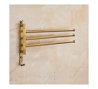 Antique Brass Towel Holder Rack Wall Mounted 4 Layer Rotating Bath Towel Rails for Bathroom Kitchen (Color: Antique Brass)