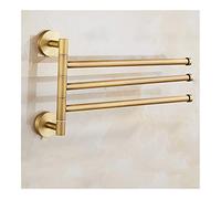 Antique Brass Towel Holder Rack Wall Mounted 4 Layer Rotating Bath Towel Rails for Bathroom Kitchen (Color: Antique Brass)