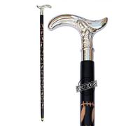 Antique Brass Walking Cane Stick with Unique Rabbit Head Handle Vintage Brown Wooden Cane Gift For Women Men, Christmas, New Year, Cool Presents (Silver-Angel)