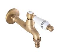 Antique Brass Wall Mount Bathroom Mop Pool Faucet/Garden Water Tap/Laundry Sink Water Taps/Washing Machine Tap for Basin(C)