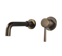 Antique Brass Wall-Mounted 2-Hole Bathroom Sink Faucet, 360° Swivel Mixer Tap, 20cm Spout, Elegant Design for Modern Vanity and Sink Upgrade