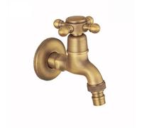 Antique Brass Wall Mounted Outdoor Faucet Garden Hose Bib Cold Water Tap for Pool and Bath Decorative Washing Machine Connector and Stylish Design.