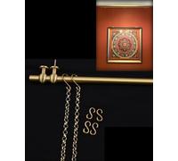 Antique Brass Wall Mounted Picture Hanging System - 43.3inch Art Display Frame Bar for Kids' Artwork, Gallery & Museum Bracket Kit, Perfect for Home & Church Decor.