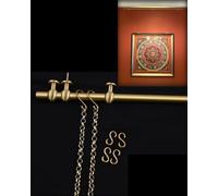 Antique Brass Wall Mounted Picture Hanging System - 70.8" Artwork Frame Bar for Kids' Art, Gallery, Museum & Church Displays - Durable Bracket Kit for Easy Installation