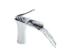 Antique Brass Waterfall Bathroom Faucet - Single Handle Basin Mixer Tap, Chrome Polish Sink Tap, Stylish Bathroom Crane for Modern Home Decor