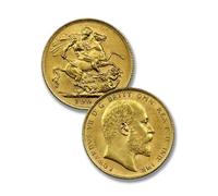 Antique British Coins, Great Britain 1909 EDUARDO VII Gold Sovereign Coin, UK Ancient Coin Collection, Old Coins for Collectors, European Historical Gift (1 Pcs 1909)
