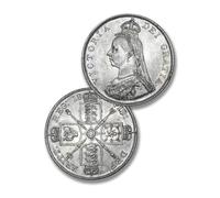 Antique British Silver Coins, 1889 Great Britain Victoria Double Florin Coin, UK Old Coins for Collectors, European Ancient Coin Collection, Historical Souvenirs