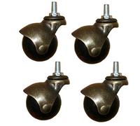 Antique Bronze 2 Inch Swivel Caster Wheels M8 M10 Threaded Stem Perfect for Office Chairs Sofas Coffee Tables Set of 4 Furniture Casters