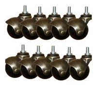 Antique Bronze 2inch Ball Caster Wheels with M8M10 Threaded Rods Ideal for Office Chas Sofas Coffee Tables & Fur li Soluts