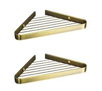 Antique Bronze Bathroom Corner Caddy Shelf - Wall Mountenizer Rack Set, 2pcs Waterproof Brass Basket for Shower & Kitchen Sto, Non-Rust Bath Accessory